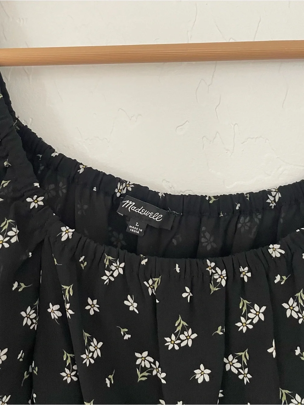 Madewell Zira Shirred Puff Sleeve Blouse in Ditsy Floral size large